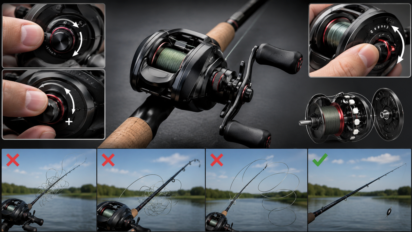 Baitcaster Setup for Beginners: Brakes, Spool Tension and Fixing Casting Faults Baitcaster Setup for Beginners: Brakes, Spool Tension and Fixing Casting Faults
