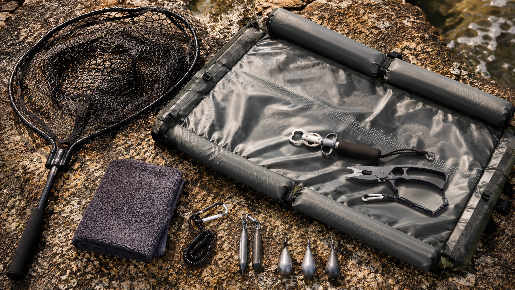 Catch and Release Kit: Nets, Brag Mats, Grippers and Release Weights Catch and Release Kit: Nets, Brag Mats, Grippers and Release Weights