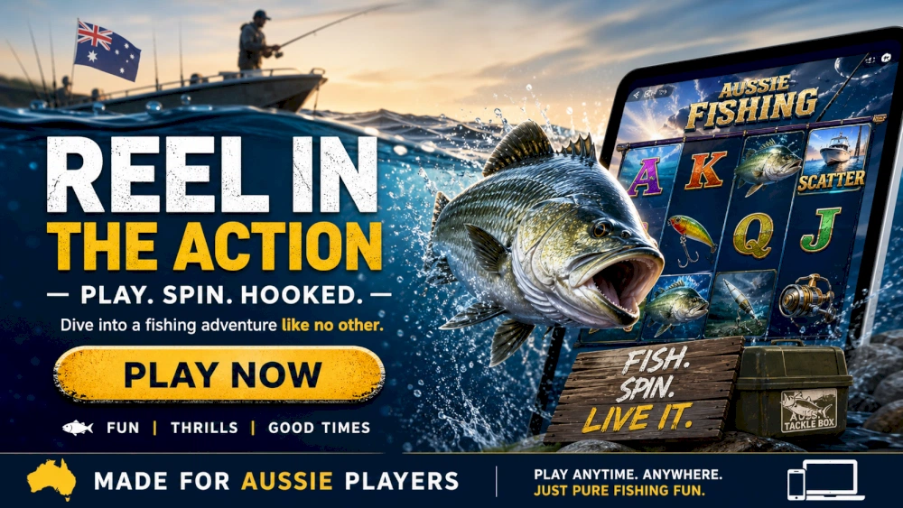 Australian estuary and open water scene with a subtle gaming atmosphere